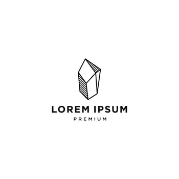 Emerald gem logo vector icon illustration, gemstone diamond crystal logo symnol for jewelery brand design