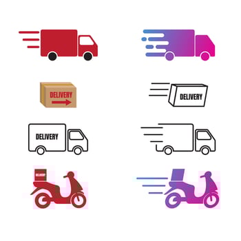 delivery icon collection with eight choices. vector illustration
