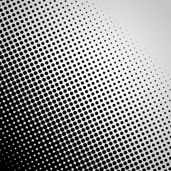Halftone abstract vector black dots design element isolated on a white background.
