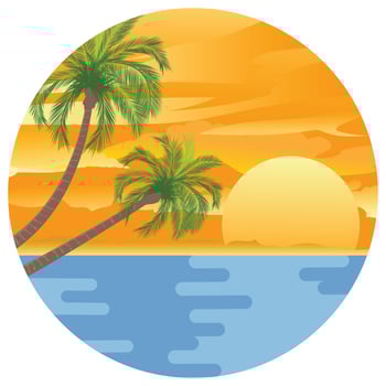 Landscape beach nature beautiful illustration. vector