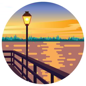 Landscape nature scene beautiful illustration. vector