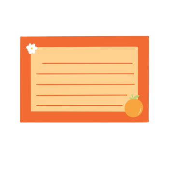 Daily Planner Memo Note Paper. Cute Notepad. Orange pattern. png