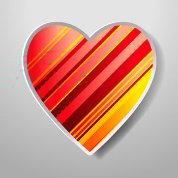 Paper Heart isolated on white background. Icon. Vector greeting card with a holiday on Valentine's day, March 8, Mother's Day, marriage, etc.