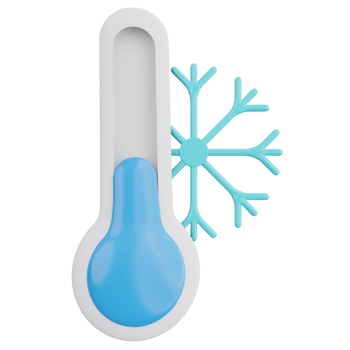 cold temperature 3d rendering icon illustration, winter season png