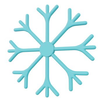 snowflake 3d rendering icon illustration, winter season png