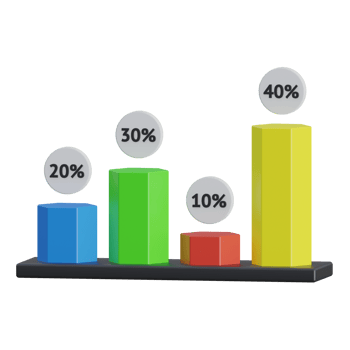 bar chart 3d rendering icon illustration, chart png