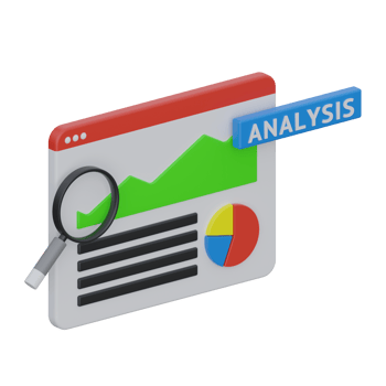 web analysis 3d rendering icon illustration, chart png