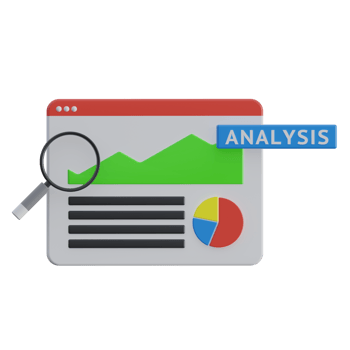 web analysis 3d rendering icon illustration, chart png