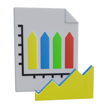 business report 3d rendering icon illustration, chart png