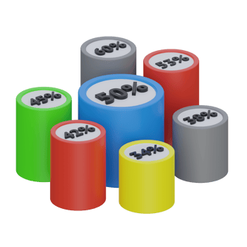 bar chart 3d rendering icon illustration, chart png