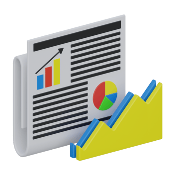 business report 3d rendering icon illustration, chart png