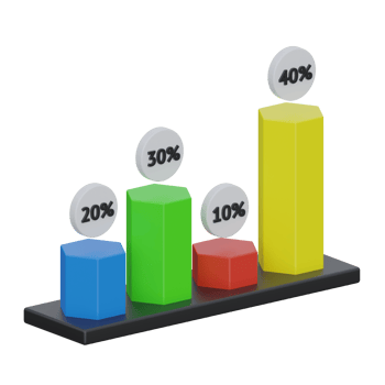 bar chart 3d rendering icon illustration, chart png