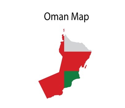 Oman Map with Flag Vector Illustration