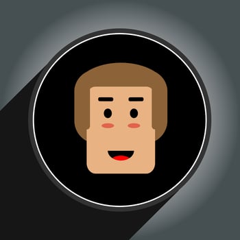 Cartoon avatar head design flat style in circle.Profile icon pro vector. vector