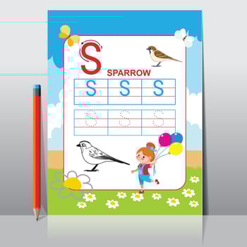 Abc Kids activity worksheet for school material vector