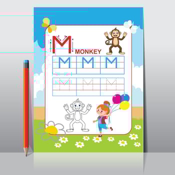 Abc Kids activity worksheet for school material vector
