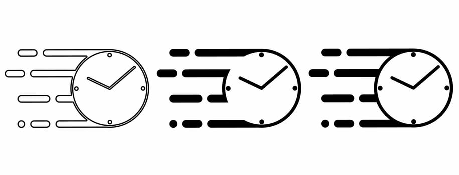 fast time icon set isolated on white background vector
