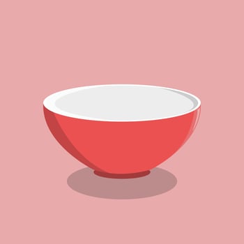 Bowl Flat Style Vector Food