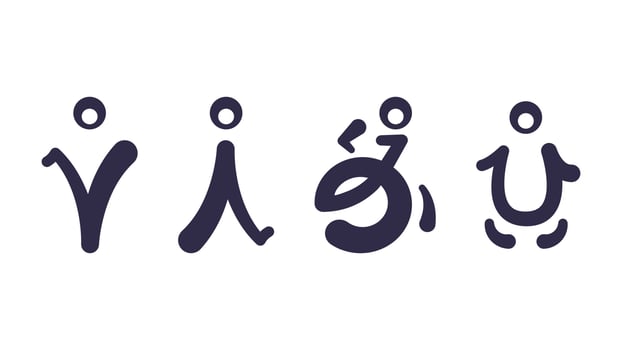 Restroom icon design with japanese lettering style. Gender line icon, outline vector sign isolated on white. WC symbol.