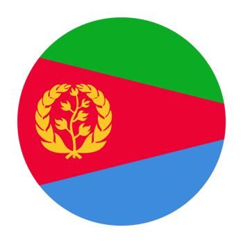 Eritrea Flat Rounded Flag with Transparent Background png