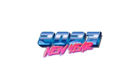 2023 text in retro style png