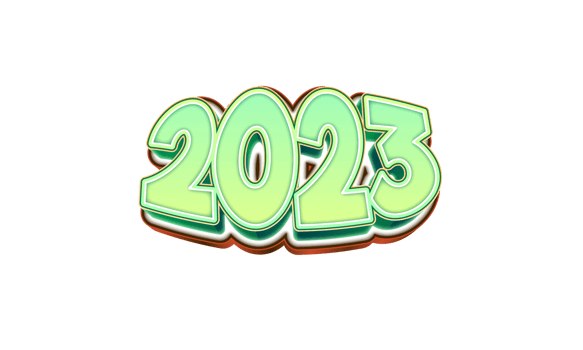 nature green 3d text of 2023 png