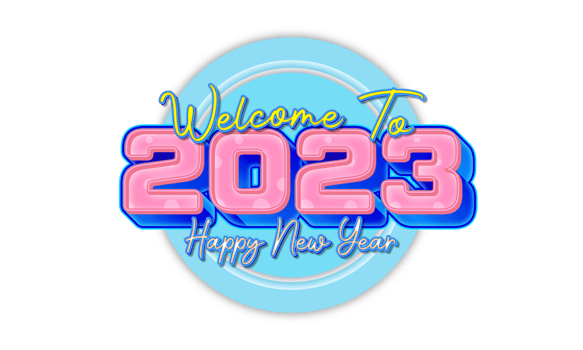 neon style 2023 new year png