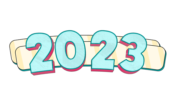 2023 comic style text png