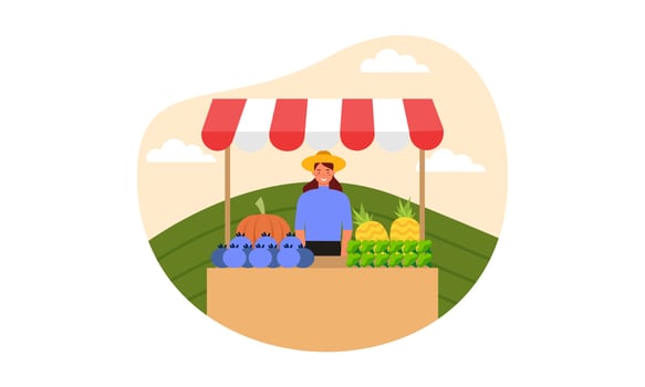 Farmers market concept illustration vector