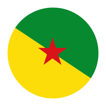 French Guiana Flat Rounded Flag with Transparent Background png
