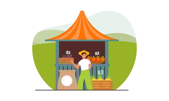 Farmers market concept illustration vector