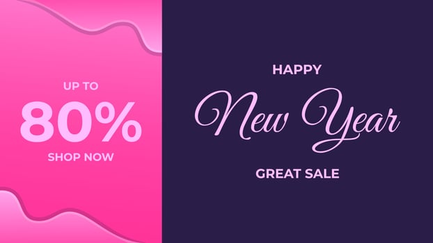 NEW YEAR GREAT SALE BANNER DESIGN, SUITABLE TO USE ON NEW YEAR EVENT vector