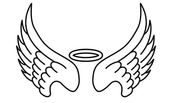 Free vector angel wings line art style