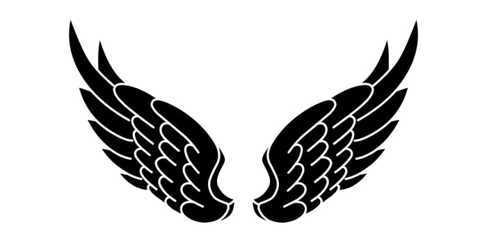 Free vector angel wings tribal tattoo
