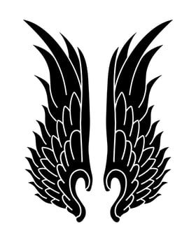 Free vector angel wings tribal tattoo