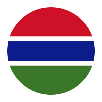 Gambia Flat Rounded Flag with Transparent Background png