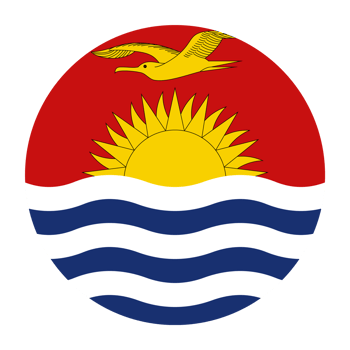 Kiribati Flat Rounded Flag with Transparent Background png