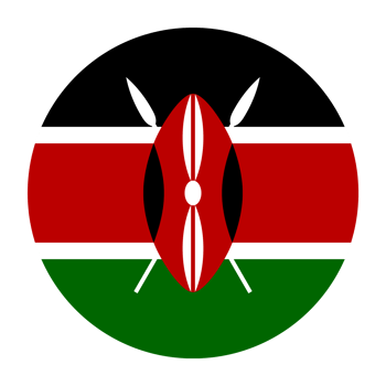 Kenya Flat Rounded Flag with Transparent Background png