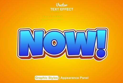 Text effect now with graphic style and editable. vector