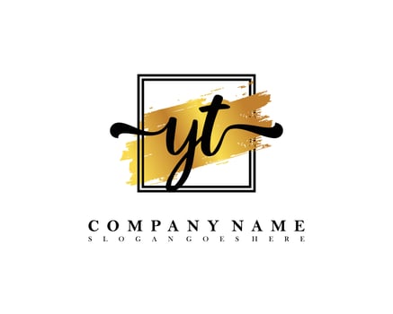 YT Initial handwriting logo concept vector