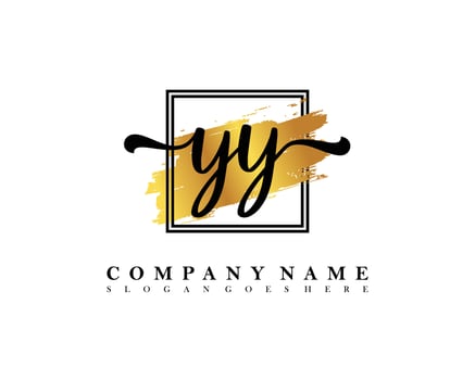 YY Initial handwriting logo concept vector