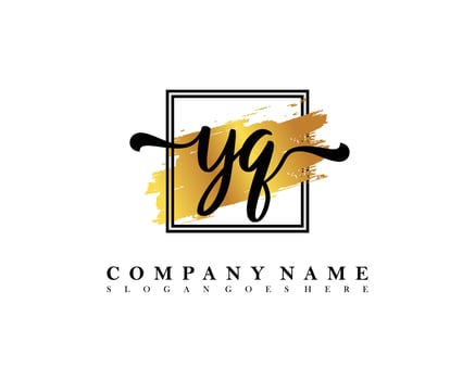 YQ Initial handwriting logo concept vector