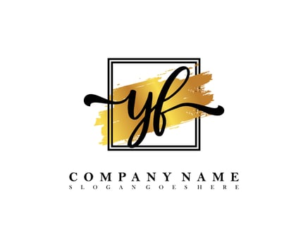 YF Initial handwriting logo concept vector