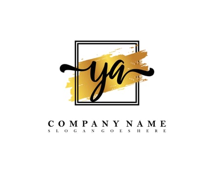 YA Initial handwriting logo concept vector