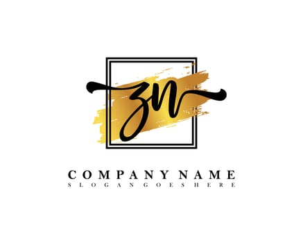 ZN Initial handwriting logo concept vector