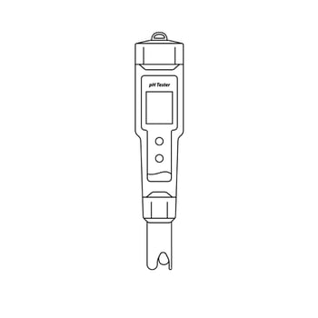 Digital pH Meter Outline Icon Illustration on White Background vector
