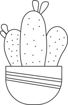 cactus plant, drawing for coloring. png