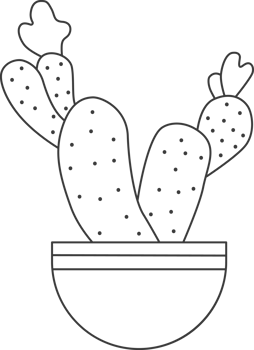 cactus plant, drawing for coloring. png