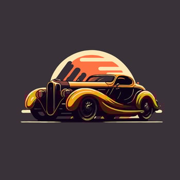 vintage classic car retro vector style illustration