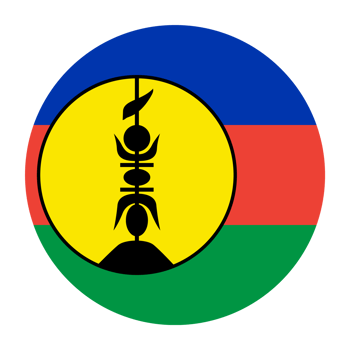 New Caledonia Flat Rounded Flag with Transparent Background png